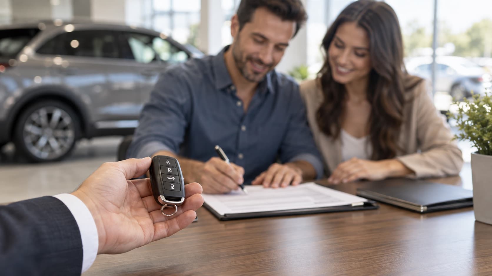 Llaves de auto durante una compraventa